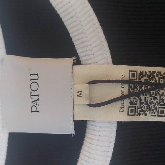 Patou Ribbed-Knit Cut-out T-Shirt Cinched Side With Drawstrings Ringer Size Med - Picture 8 of 9